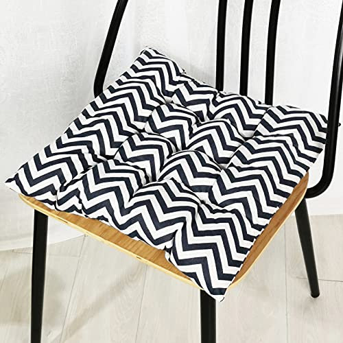 Stuhlkissen mit Bändern 2er Set, Chickw1 Geometrie Sitzkissen Gefüllt Dekokissen Zierkissen Gartenkissen für Gartenstuhl, Küche oder Esszimmerstuhl Indoor und Outdoor (Zebra Muster,45x45cm)