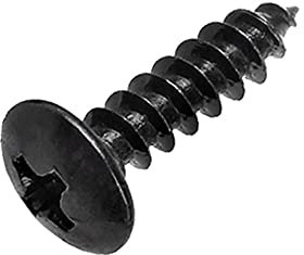 Oneyijun 20 pièces M4 x 12mm Vis à bois autotaraudeuses Acier Carbone Tête à bride ronde champignon Attaches Vis de perçage Noir