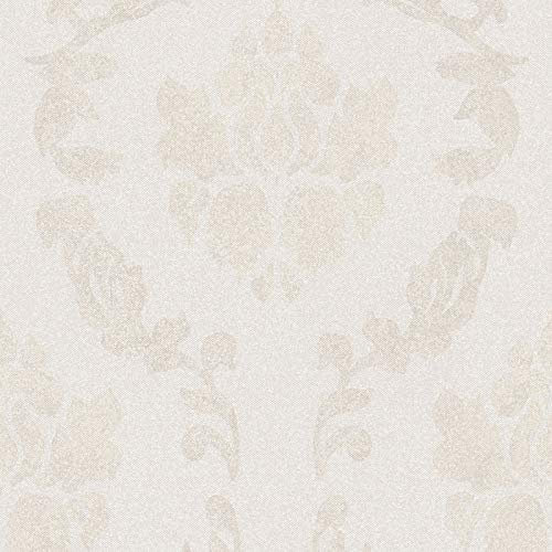 Barock- & Ornament-Tapete Vlies Barocktapete Beige Tapete für Badezimmer Büro | Beige / Crème | 10,05 x 0,53 m
