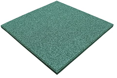 LANDGRID Fallschutzmatten Grün 50x50x4cm Gummimatten Spielplatzplatten Pool Schaukel Garten