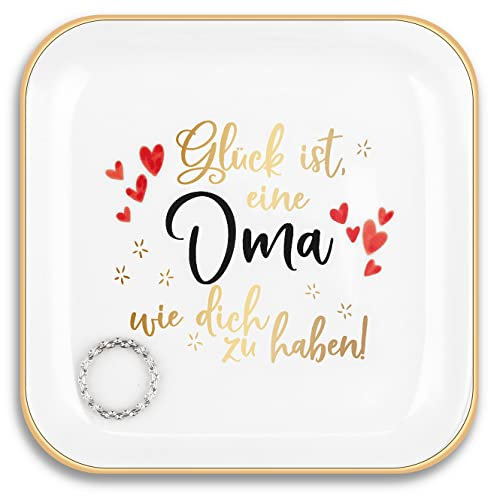 Titanape Oma Geschenk, Gluck ist, eine oma wie dich zu haben Schmuckschale Schmuckaufbewahrung, Geschenke für Oma Geburtstag, Weihnachten, Muttertag, Valentinstag