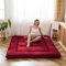 MAXYOYO Klappmatratze Futon Matratze Bodenmatratze Gepolsterte Japanische Tatami Gesteppte Bett, Dicke Faltmatratze Schlafmatte Rollmatratze Bodenliege Gästematratze (Burgunderfarben, 90x190 cm)