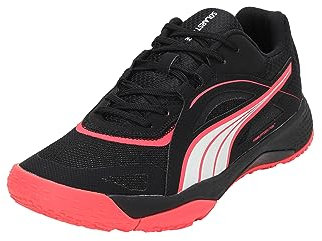 PUMA Unisex SOLARSTRIKE II Indoor Court Shoe, Black-FIRE Orchid White, 38 EU