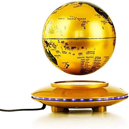 Globes of Earth 8 Floating Earth with LED Light,Yellow Magnet Levitation for Kids Birthday Gifts, Teacher Gifts and Boyfriend Birthday