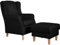 58 aufm Kessel Ohrensessel Karlen Bezug Flachgewebe Buche Natur/schwarz 22016