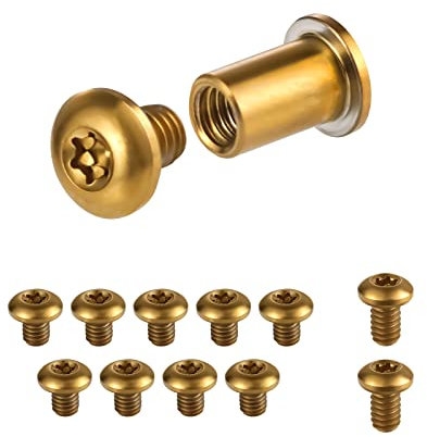 11pcs Thumb Studs with 2pcs Spindles, Titanium Screws Replacement Thumb Studs Pocket Blade Handle Screws Pivot Pin Screw Thumb Studs for Knives for 535 BUGOUT (Gold)