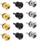 IUDWCG - 12 Pcs Pulsante per tracolla chitarra manopola in metallo con vite di montaggio e cuscinetto in gomma per chitarra classica elettrica acustica basso ukulele (oro, argento, nero)