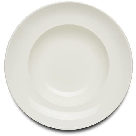 KHG Pastateller, extra groß mit 30cm Durchmesser in weiß, perfekt für Gastro und Zuhause, hochwertiges Porzellan, Suppenteller, Salatteller, Spühlmaschinengeeignet