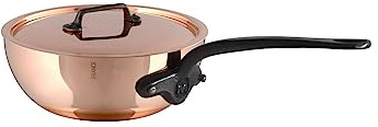 Mauviel M'Heritage M150CI Kochtopf aus poliertem Kupfer und Edelstahl, mit Deckel und Gusseisen-Griffen, 3,6 l, hergestellt in Frankreich