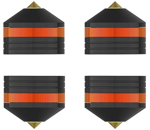 Monosaudio 4X HiFi Lautsprecher Spikes Isolationsfüße 39x41mm Gerätefüße Aluminium Lautsprecherfüße Pads Stoßdämpfer HiFi Untersetzer höhenverstellbar für Verstärker Subwoofer DAC Plattenspieler