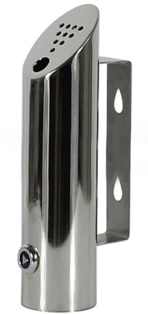 Stainless Steel Outdoor Wall Mounted Cigarette Bin - Waterproof & Easy To Clean - Public Ashtray For Mall, Hotel Lobby, Elevator - 1.97x7.87inch