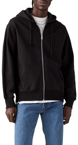 Levi's Herren Authentic Full Zip Sweatshirt, Black Agate Garment DYE F Black Agate, M