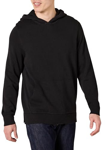 Amazon Essentials Men's Relaxed-fit Hoodie Jumper, Black, L