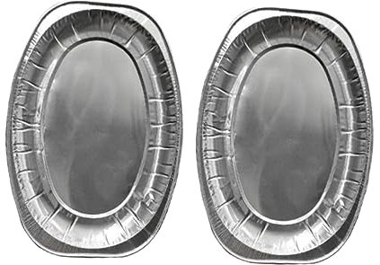 Beaupretty 20 Piezas Plato De Papel De Aluminio Fuente Ovalada De Acero Inoxidable Para Servir Bandejas Buffet Con Tapa Grandes Bandejas De Aluminio Rectángulo Tablero De Papel De Aluminio