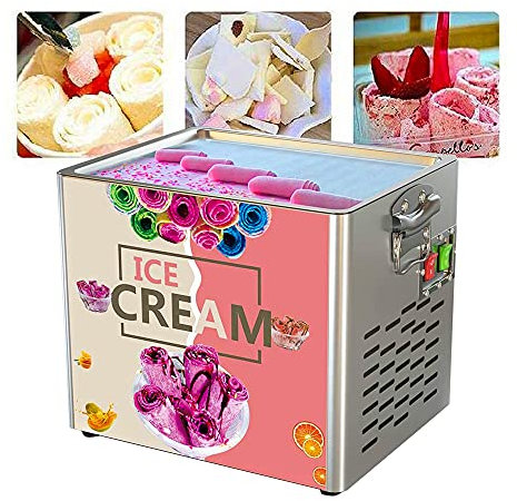 YOtat Máquina Eléctrica Comercial De Rollo De Helado De Yogur Frito, Máquina Para Hacer Helados Fritos Máquina De Crema De Yogur Frito Cuadrada, 300 * 250 * 25 Mm