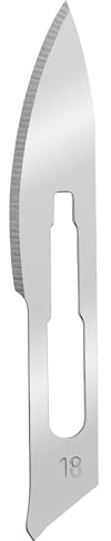 Shehadeh - 50 Stück sterile Skalpellklingen Figur 18 - Ersatzklingen aus Karbonstahl - Für Skalpellhalter Nr.4 - Heinz Herenz