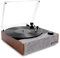 Victrola Eastwood II, giradischi con finitura in noce, con altoparlanti, Bluetooth 5.1 e tecnologia Vinyl Stream, lettore in vinile a 3 velocità in stile vintage, cartuccia Audio Technica AT-3600LA