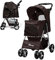 JupiterJX Dog Stroller with Rain Cover, Pet Pram for Small Medium Dogs, Dog Buggy with Storage Basket Cup Holder, Cats Dogs Pushchair, Foldable Pet Pram for Cats Puppies Dogs (Brown with Rain Cover)
