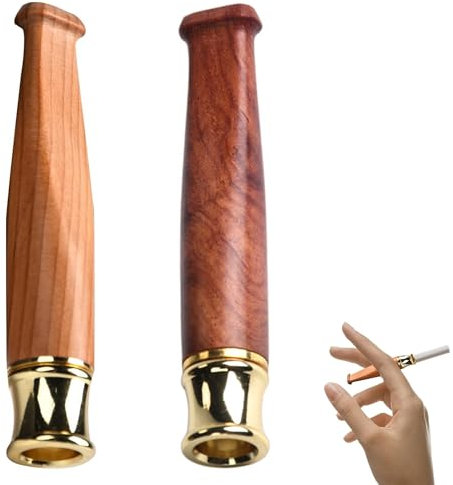 LONGHAO 2 pcs Porte Cigarette,Filtre Porte-cigarettes,Porte-Cigarette Portable,Porte-Cigarette en Bois,Convient aux Cigarettes Regular,Support Amovible Facile à Nettoyer,Fait à la Main à Partir (#1)