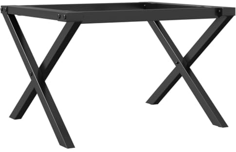 vidaXL Couchtisch Gestell, Tischgestell in X-Form, Tischbein für Couchtisch Beistelltisch, Tischkufen Tischfüße Tischunterstell, Stahl