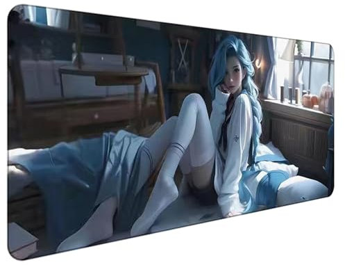 KARREAL Jinx League of Legends Tapis de souris XXL - Mignon, grand, 900 x 400 cm, sous-main, imperméable, antidérapant