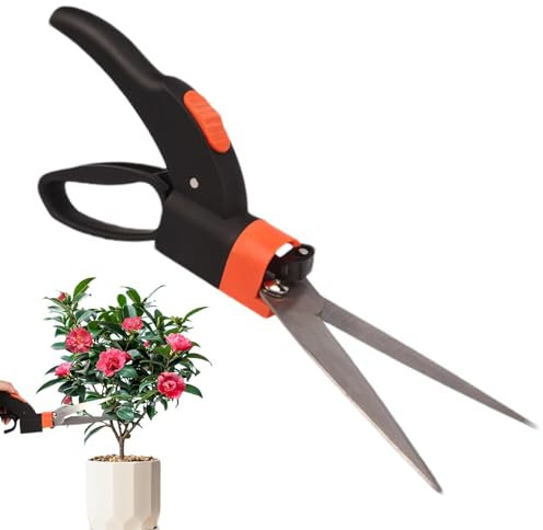 Tijeras de mano para jardín, tijeras de jardín para jardín, tijeras de podar ergonómicas giratorias - Herramientas de jardín reutilizables para exteriores, tijeras de mano portátiles para patio,