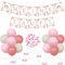 Funmemoir Taufe Deko Mädchen Rosa Meine Taufe Dekoration Meine Taufe Banner Blau und Weiß Fisch Streudeko Holz Luftballons für Baby Mädchen Kommunjon Konfirmation Taufe Deko