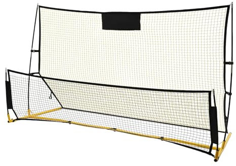 2-in-1 Rebounder Fußball Trainingshilfe Torprallwand Rückprallwand Zielschießen,Verstellbar Fußballtor Rebounder,198 * 118 * 90cm