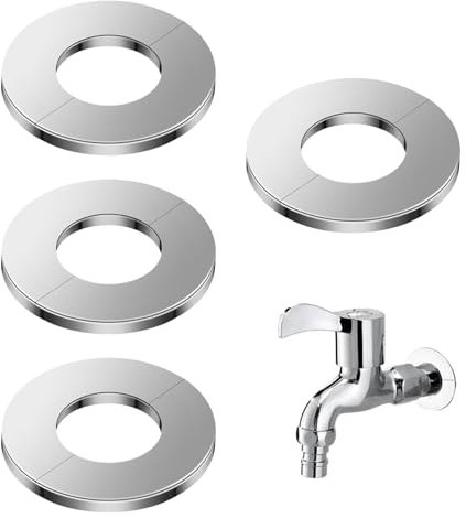 Lot de 4 cache-tuyaux de toilette, de recouvrement pour robinet de douche, de recouvrement sanitaire divisée, de recouvrement pour trous de robinet, tuyauterie