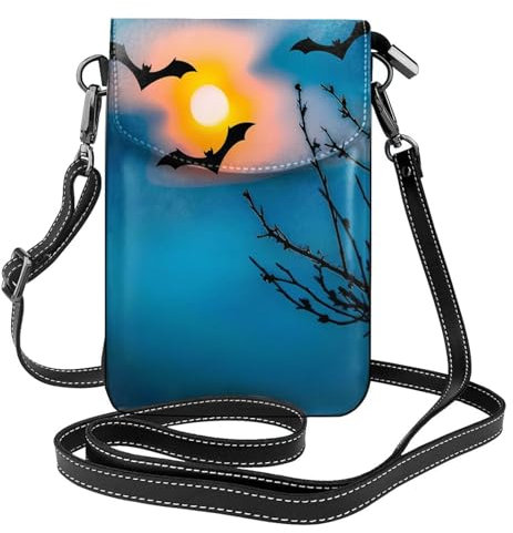 Bat Under Night Sky Kleine Crossbody Taschen Handy Geldbörsen Leichte Reisetasche Umhängetasche Für Frauen, Schwarz, One Size, blacks, Einheitsgröße
