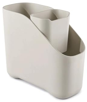 Zeal Worktop Sink Tidy Organiser, Cutlery and Utelsil Pot Drainer, Cream