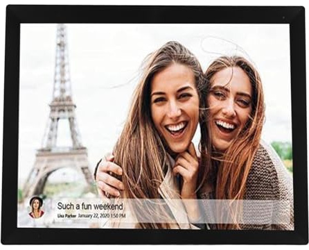 15 Zoll WLAN Digital Bilderrahmen, Intelligenter Elektronischer Digitaler Bilderrahmen mit 1024 * 768 Touchscreen, Automatischer Drehung und Diashow, Teilen von Fotos/Video über