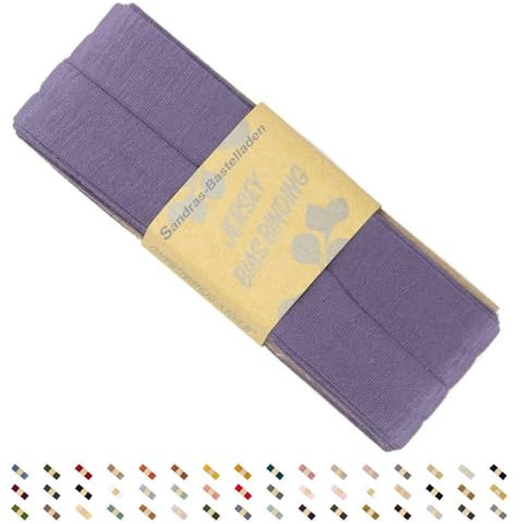 Sandras-Bastelladen Jersey Schrägband/Einfassband elastisch & gefalzt 3m x 20mm - 100% Viskose Lavendel