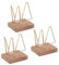 PATIKIL Porte-Cartes De Visite Vertical Pour Bureau, 3 Pcs Porte-Cartes De Visite En Bois Support D'Affichage De Cartes Organisateur Pour Bureau Maison Exposition, Couleur Noisette, Doré
