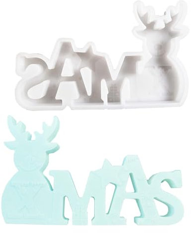 SVOCK Stampo in Silicone per Gesso e Candele Fai da Te - Alce di Natale 3D per Decorazioni Natalizie