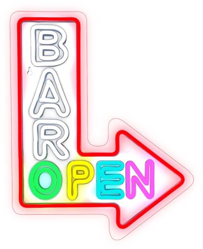 Horseneon Bar Open Neon Schild,Open Leuchtreklame für Wand,LED Neons Light Wand Bier Led Schild Bar Neon Sign,Open Signs für Wanddekoration Light Up Sign für Bar,Salon,Store,Cafe,Club