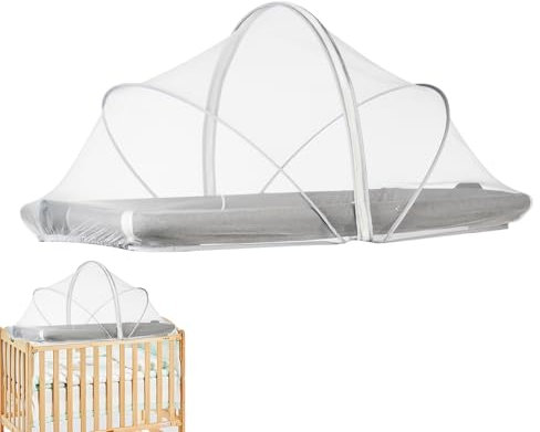 Filet de couffin pour bébé | Housse de filet de poussette, maille respirante et pliable pour berceau, cododo, voyage, camping, siestes en plein air