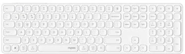 Rapoo Kabellose Tastatur E9810M QWERTZ Bluetooth Funktastatur für PC Mac Computertastatur Full Size aus Aluminium Basis Wireless Keyboard Multi Devices Computer Wiederaufladbar Weiß