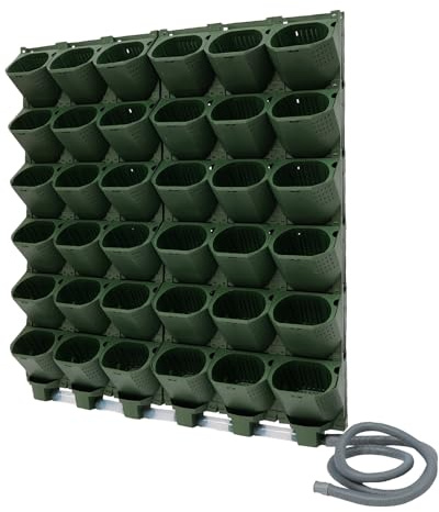 YOICUATGNA - Fioriere sospese con sistema di irrigazione automatica, 36 tasche. Fioriera a parete verticale impilabile, parete di piante per giardino, cortile, balcone (verde)