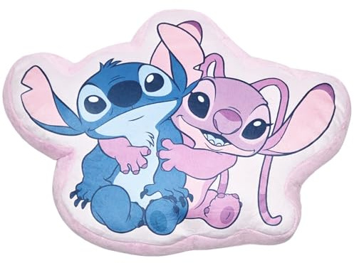 Aymax Disney Lilo & Stitch Angel 3D‑Velours‑Kissen (35 × 26 × 5 cm) – Offizielles Lizenzprodukt – Kuschelweiches Polyester
