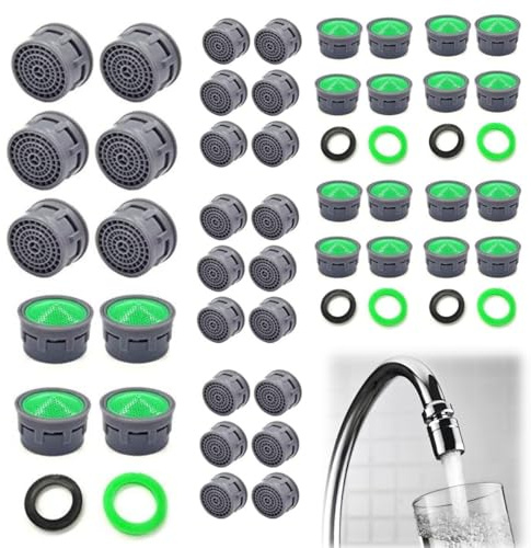 30 Stück Perlatoren für Wasserhähne, Wasserhahn Sieb, Aerator, Wasserhahn, Aktivkohlefilter, Filter Dichtung, Faucet, Wassersparer, Ersatz Aufsatz, Küche Entkalker, Luftsprudler