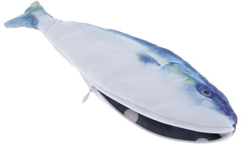 IEEDFJKK Einfach zu verwendende Kosmetiktasche mit blauem Fisch und rotem Fisch, Kugelschreiber, sehr strapazierfähige Reißverschlusstaschen, Schreibwaren Organizer, Bleistift Make up Tasche,
