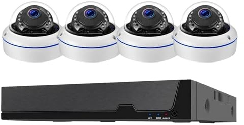 KOROBIE Telecamera di sicurezza, Sistema di telecamere audio POE sicurezza 4K 8MP Kit videosorveglianza esterna NVR Set CCTV IP for la casa