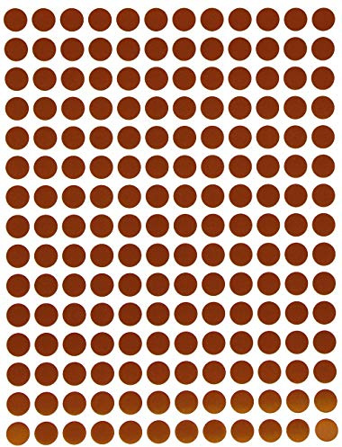 Brown Dot Stickers 8mm (0.8 cm) Small Colored Dots - 2520 Pack by Royal Green