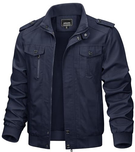 KEFITEVD Chaquetas de hombre bomber cargo, chaqueta militar, abrigo de invierno, chaqueta cortavientos de algodón, abrigo informal para exteriores, M