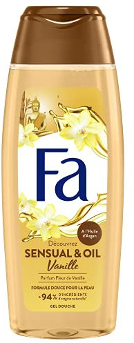 Fa - Gel Douche Corps - Sensual & Oil - Huile d'Argan & Parfum Fleur de Vanille - Formule de pH neutre pour la peau - Testé sous contrôle dermatologique - Bouteille de 250 ml