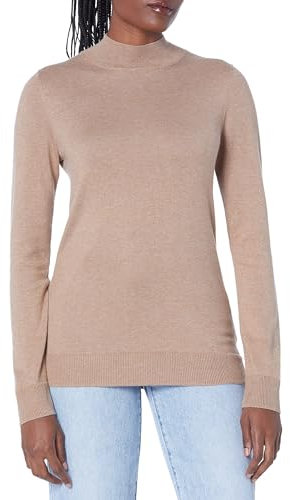 Amazon Essentials Sudadera ligera con cuello en pico (disponible en tallas grandes) Mujer, Camel Mezcla, L
