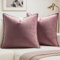 MIULEE 2er Set Samt Kissenbezug Flansch Kissenhülle Dekorative Sofakissen Dekokissen Umwickelte Kante Kissenbezüge Zierkissenbezug für Sofa Wohnzimmer Schlafzimmer 60x60 cm Marmelade
