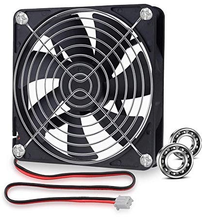GDSTIME 140mm Fan 12V Cooling Fan 2Pin 140 x 25mm PC Case Dual Ball Bearing 121.4 CFM 2200 RPM DC brushless Van Cooler for PSU amplifier TV box RV Caravan Fans replacement or Chicken coop ventilation