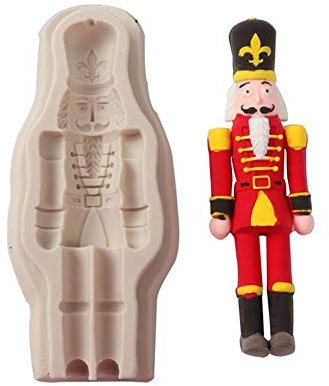LuukUP 3D DIY Casse-Noisette Soldat Silicone Moule-De Noël Gâteau Topper Fondant Gâteau Décoration Outils-Outils De Cuisson-d'argile de Bonbons Au Chocolat moules
